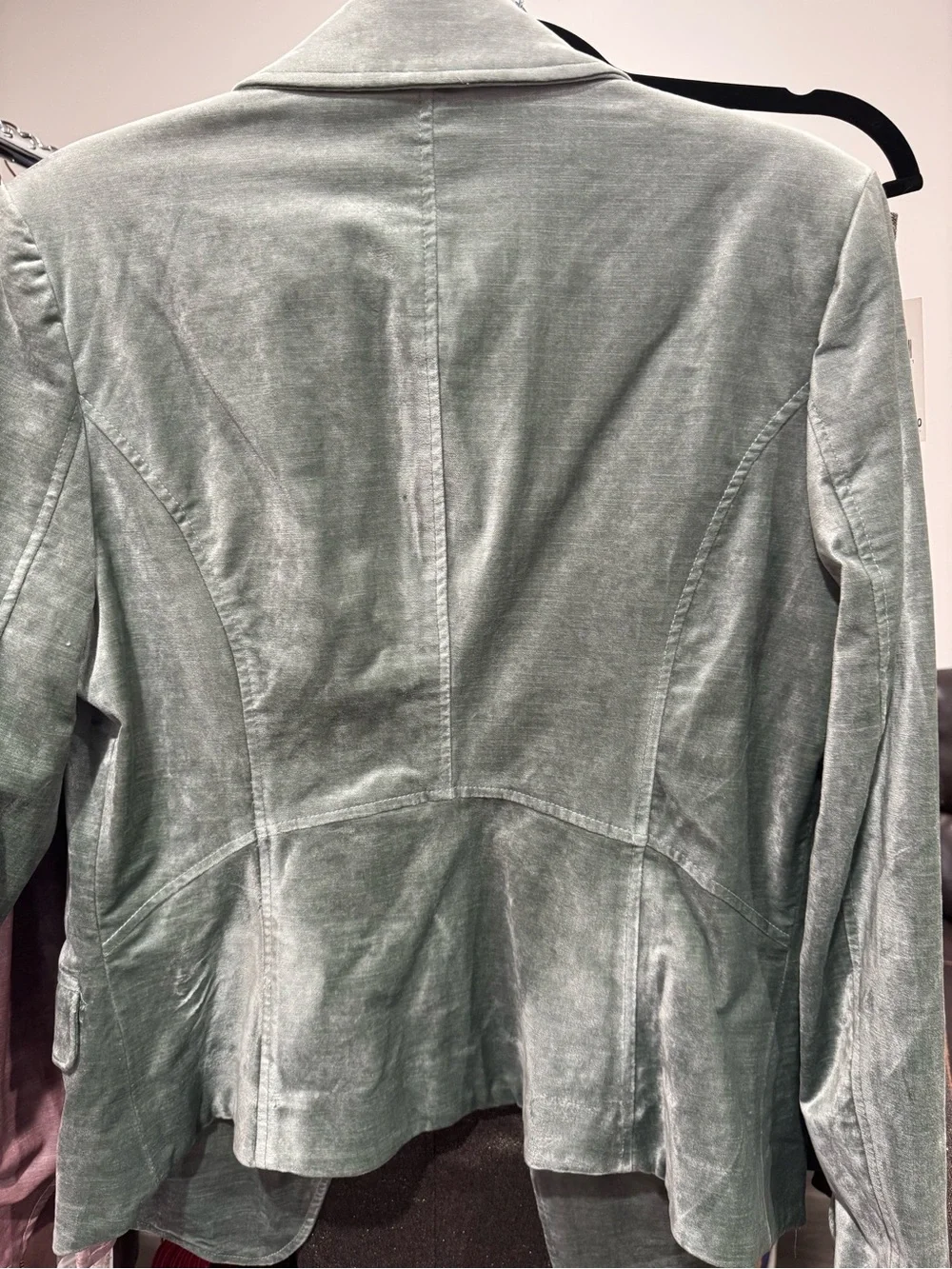 Free People Mint Green Velvet Blazer